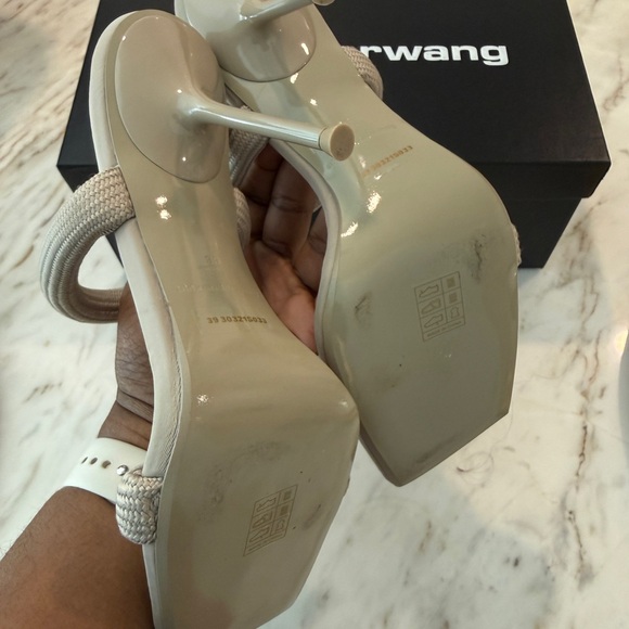 Alexander Wang Beige Rope Strap Square-Toe Heels - Picture 3 of 4